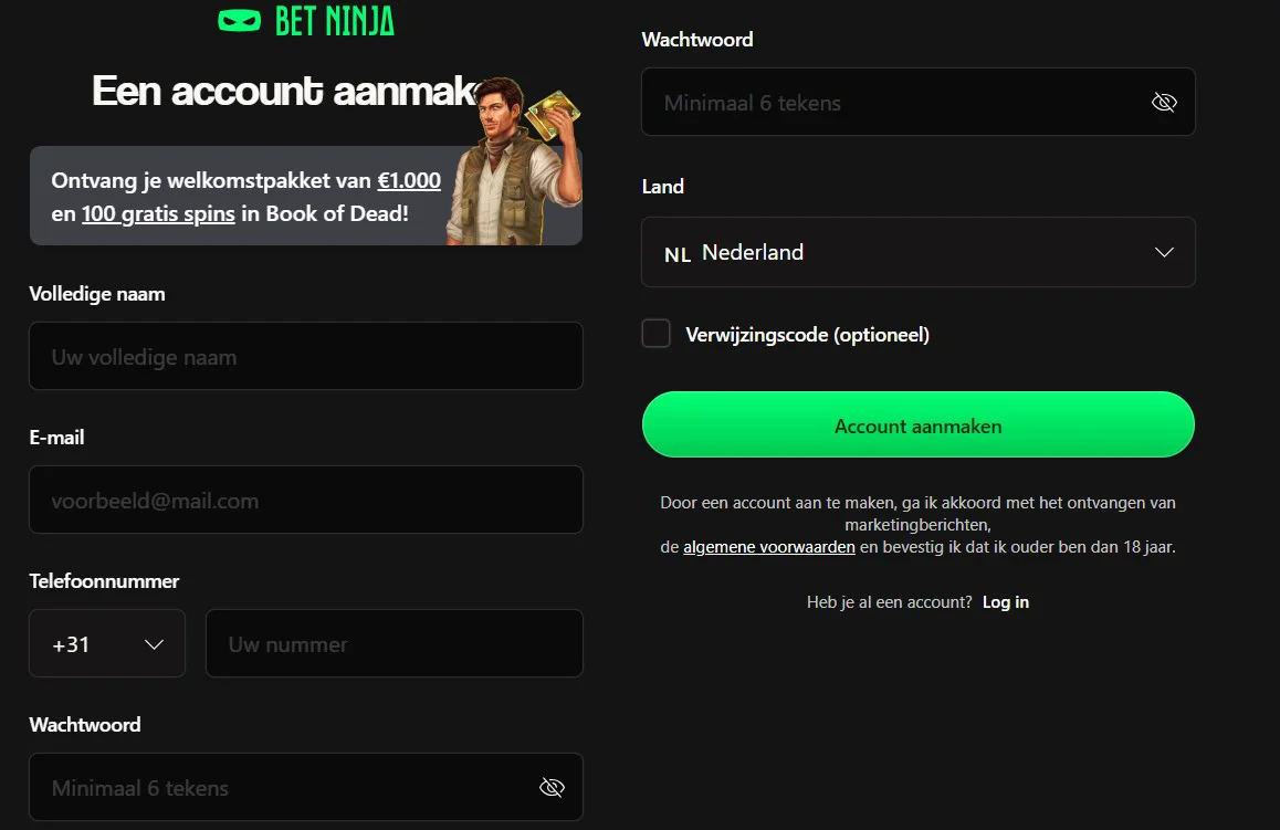 Betninja Casino Registratie en KYC